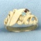 Number One Mom Gemstone Ring In 14k Yellow Gold