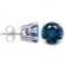 5mm Round Cut London Blue Topaz 1.2ctw Stud Earrings In Sterling Silver