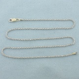 15 Inch Rope Chain Necklace In 18k White Gold