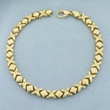 Italian Xs And Os Kiss Bracelet In 14k Yellow Gold