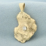 Diamond Nugget Pendant In 14k Yellow Gold