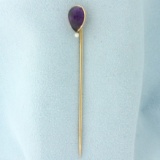 Vintage Amethyst Stick Pin In 14k Yellow Gold