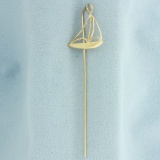 Sailboat Stick Pin In 14k Yellow Gold