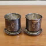 Vintage Unicorn Stamped Sterling Silver Footed Cups Set Of 2