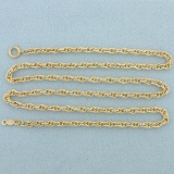 18 Inch Prince Of Wales Link Chain Necklace In 14k Yellow Gold