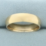 Mens 6mm Half Dome Wedding Band Ring In 14k Yellow Gold