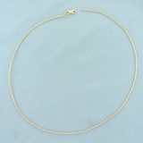 Italian 16 Inch Choker Snake Link Chain Necklace In 14k Yellow Gold