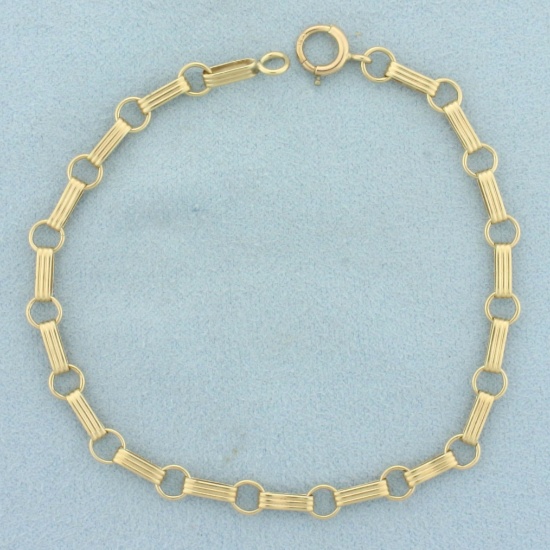 Vintage Watch Chain Link Bracelet In 14k Yellow Gold | Jewelry ...