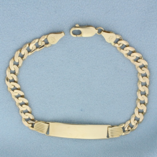 Italian Engravable Id Or Medical Bracelet In 14k Yellow Gold