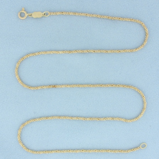 Italian 18 Inch Foxtail Link Chain Necklace In 14k Yellow Gold