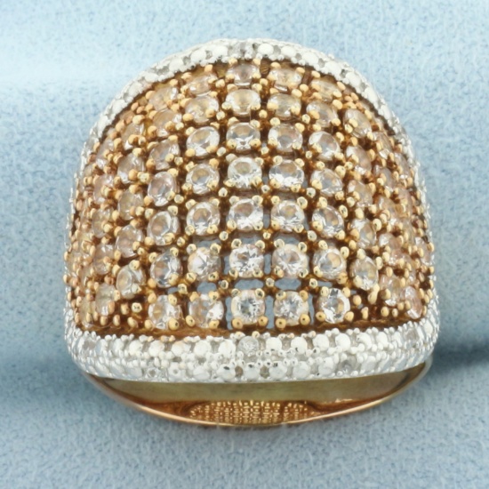 Quartz Statement Ring In Gold Plated Sterling Silver