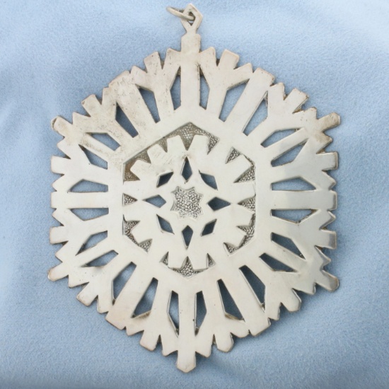 Large Snowflake Pendant In Sterling Silver