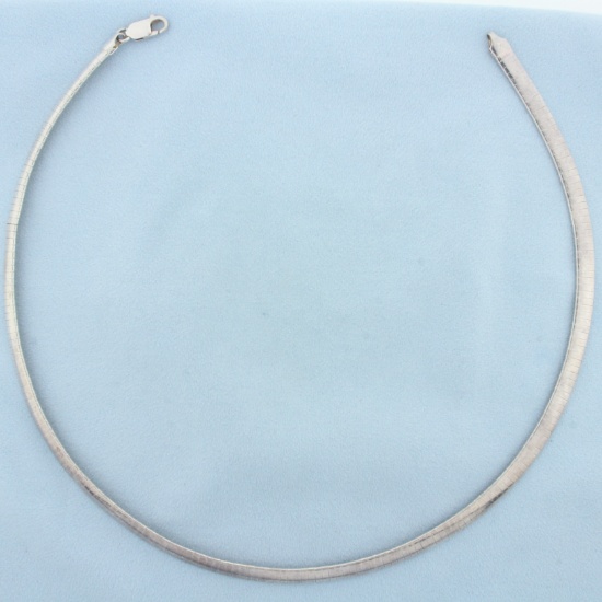 Omega Necklace In Sterling Silver
