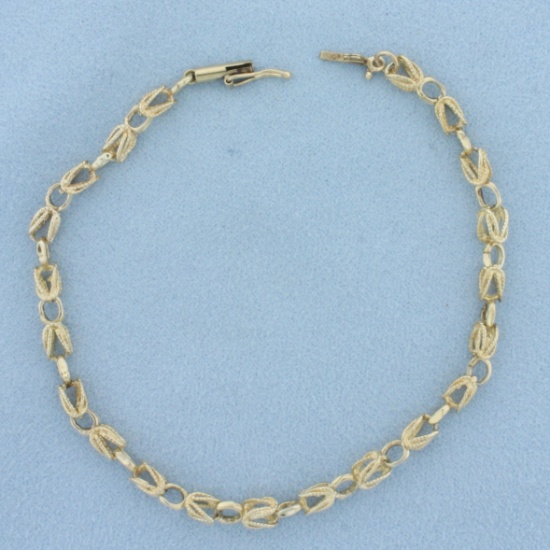 Designer Rope Link Bracelet In 10k Yellow Gold
