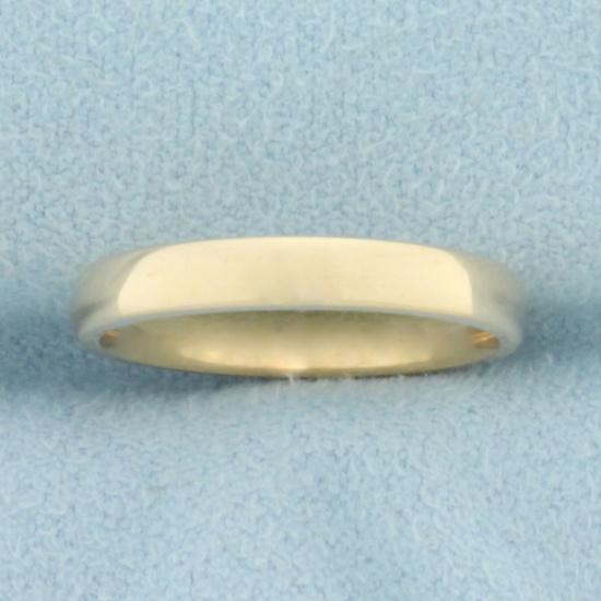 Womans High Polish Half Dome Wedding Band Ring In 14k Yellow Gold