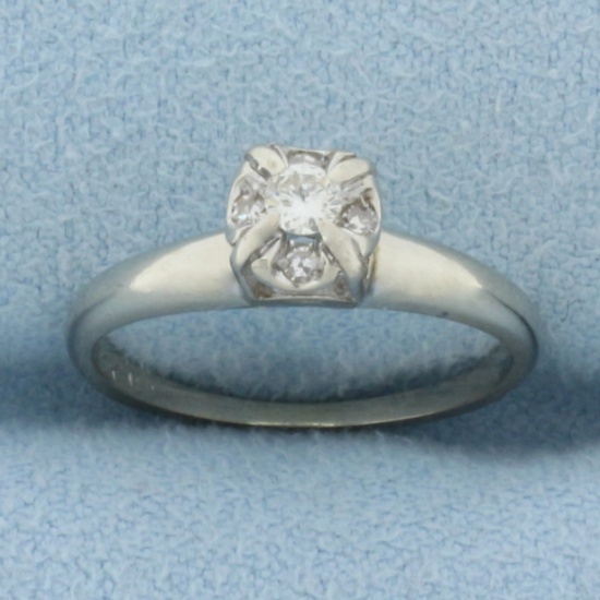 Diamond Promise Or Engagement Ring In 14k White Gold
