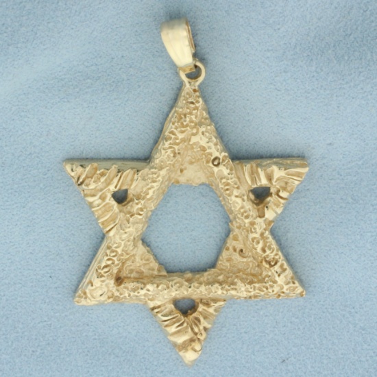 Large Star Of David Pendant In 14k Yellow Gold