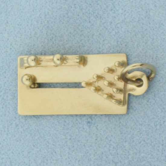 Bowling Mechanical Charm Or Pendant In 14k Yellow Gold