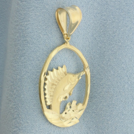 Sailfish Pendant In 14k Yellow Gold