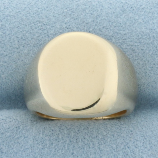 Antique Heavy Signet Ring In 9k Yellow Gold