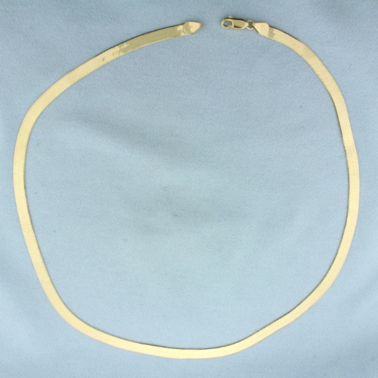Liquid Gold Herringbone Chain Necklace In 14k Yellow Gold