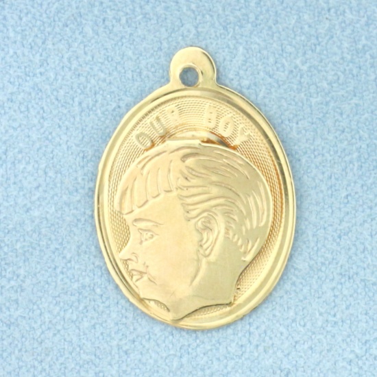 Engravable "our Boy" Silhouette Pendant In 14k Yellow Gold