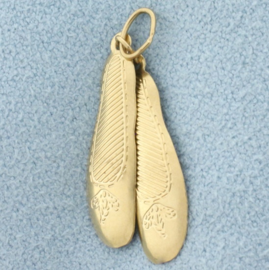 Ballet Shoes Charm In 14k Yellow Gold
