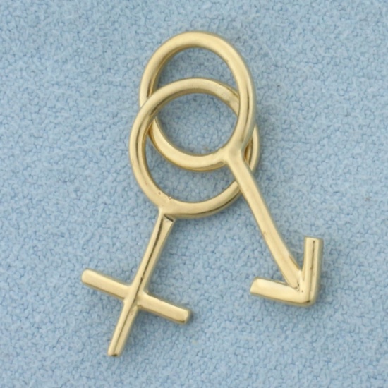 Male Female Lover Pendant Or Charm In 14k Yellow Gold