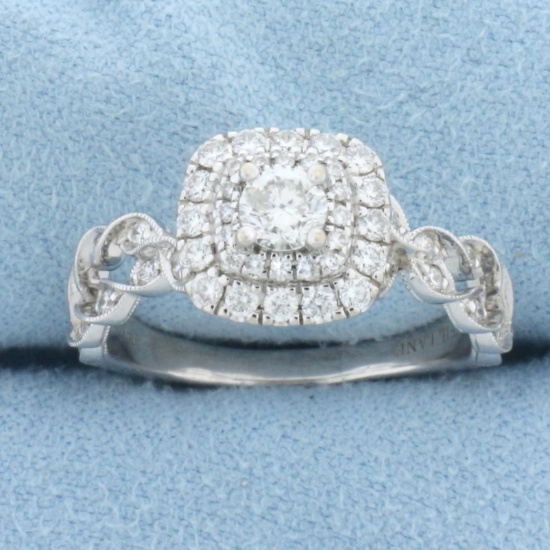 Neil Lane Double Halo Twist Engagement Ring In 14k White Gold