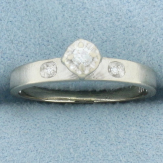 Diamond Engagement Or Promise Ring In 14k White Gold