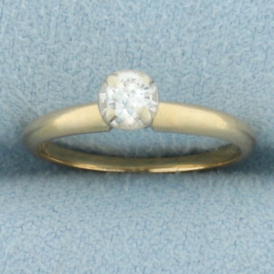 1/8 Ct Diamond Solitaire Ring In 14k Yellow Gold