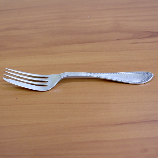 Antique Tiffany And Co Beaded Edge Sterling Silver Salad Fork