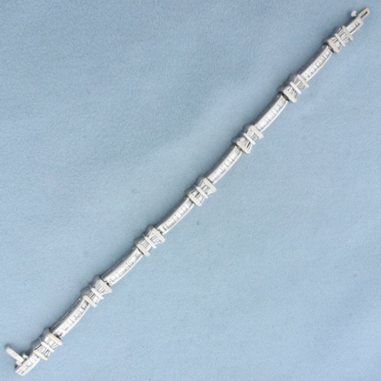 4ct Baguette Diamond Bracelet In 18k White Gold