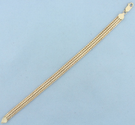 Woven Foxtail Bracelet In 14k Yellow Gold
