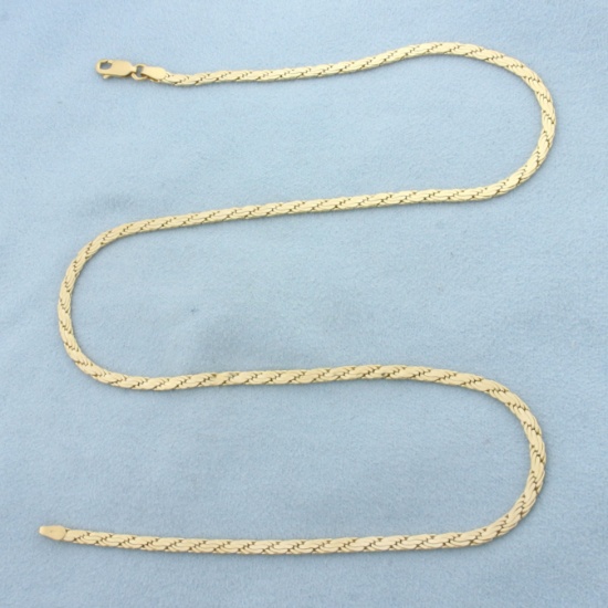 18 Inch Italian Designer Link Chain Necklace In 14k Yellow Gold