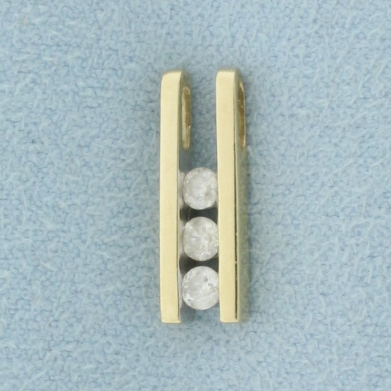 Tension Set Diamond Slide Pendant In 10k White Gold
