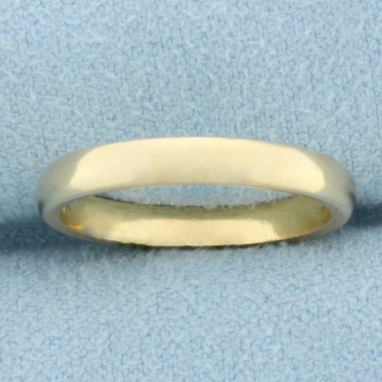 Womans Half Dome Wedding Band Ring In 14k Yellow Gold