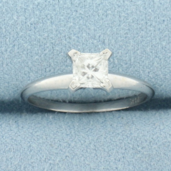 Princess Diamond Solitaire Ring In 14k White Gold