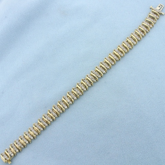 5ct Diamond Bracelet In 14k Yellow Gold