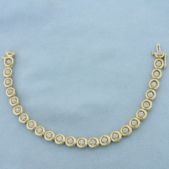 Diamond Tennis Bracelet In 14k Yellow Gold