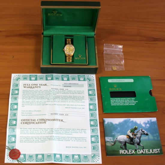 Ladies Rolex Presidential Datejust Factory Diamond Bezel Diamond Dial Model 69138