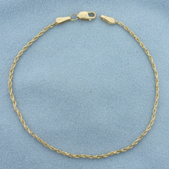 Rope Link Bracelet In 10k Yellow Gold