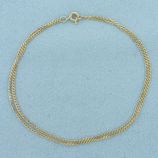 Double Curb Link Bracelet In 14k Yellow Gold