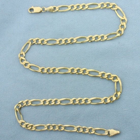20 Inch Italian Figaro Link Chain Necklace In 14k Yellow Gold
