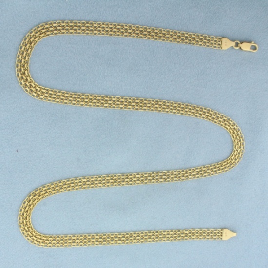 20 Inch Bismark Mesh Link Chain Necklace In 14k Yellow Gold