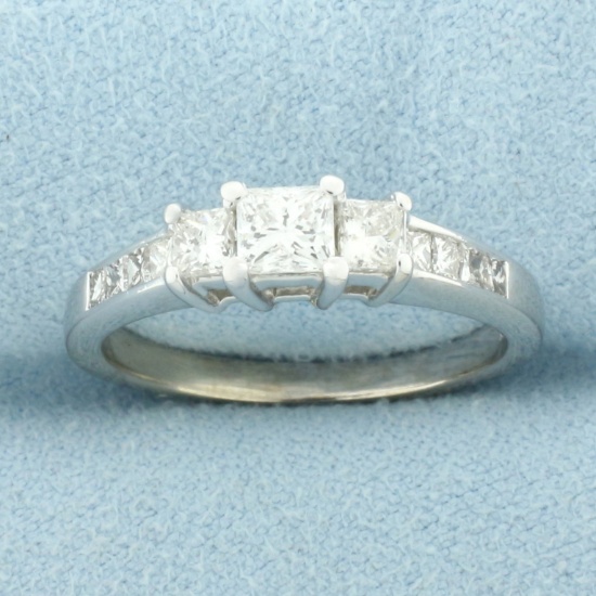 Princess Cut Diamond Engagement Ring In 14k White Gold