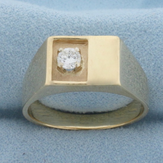 Men's Diamond Ring In 14k Yellow Gold
