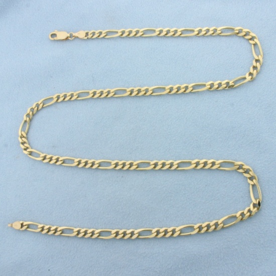 20 Inch Figaro Link Chain Necklace In 14k Yellow Gold
