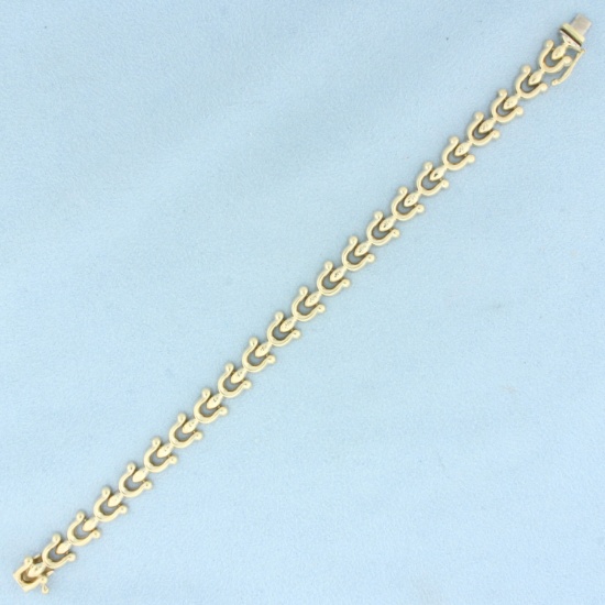 Wishbone Link Bracelet In 14k Yellow Gold