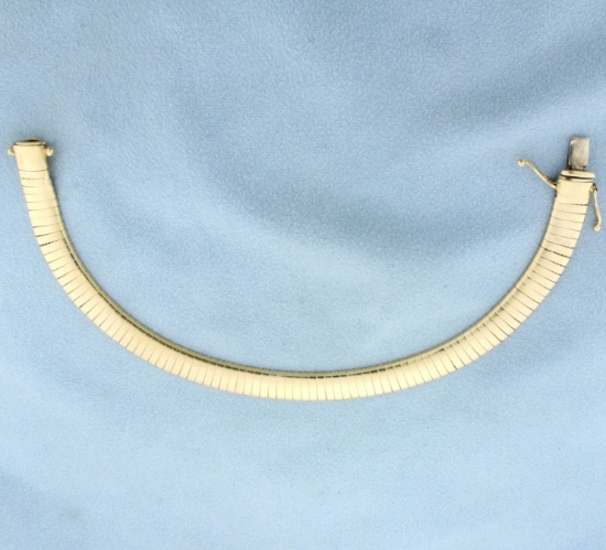 Italian Made Omega Link Bracelet In 14k Yellow Gold